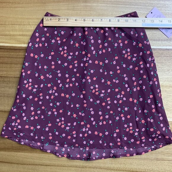 Wild Fable Womens Rosy Brown Floral Print Mini Skirt Size XXS - Picture 9 of 13